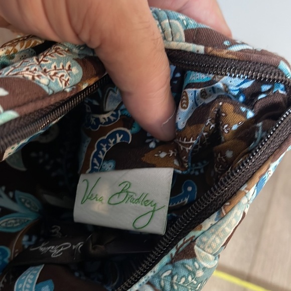 Vera Bradley small handbag in mostly brown and turquoise - Picture 6 of 11